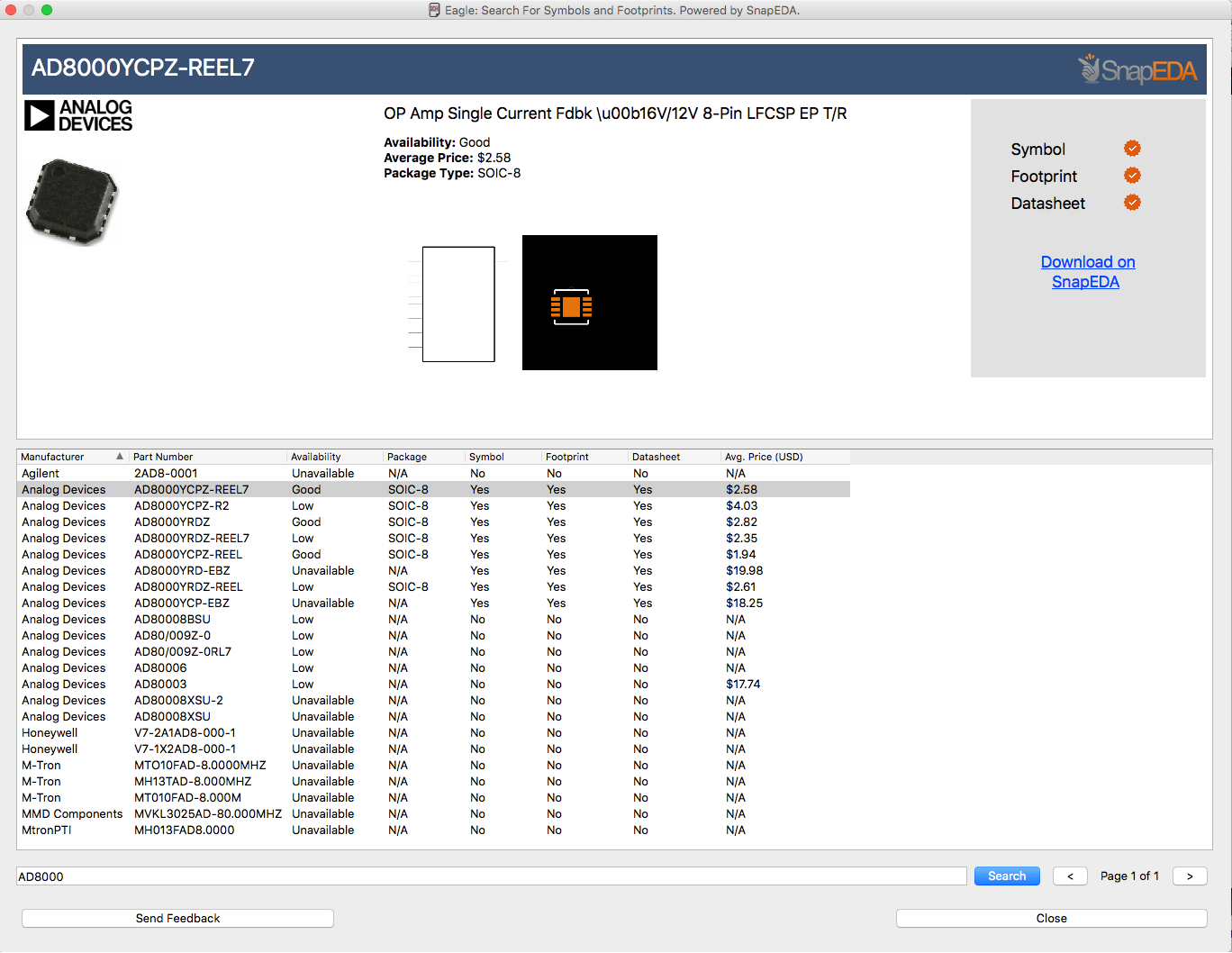 SnapMagic Search Eagle Plugin